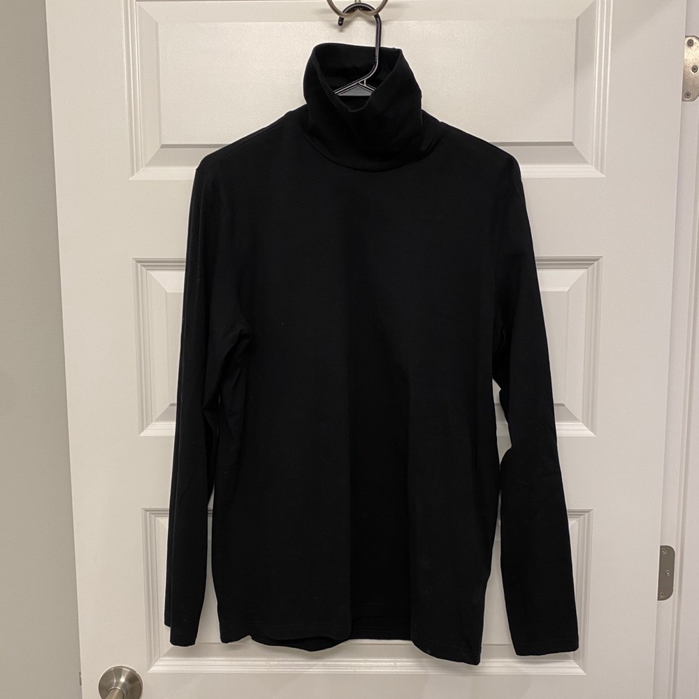 HM silky cotton black turtleneck/rollneck sweater
